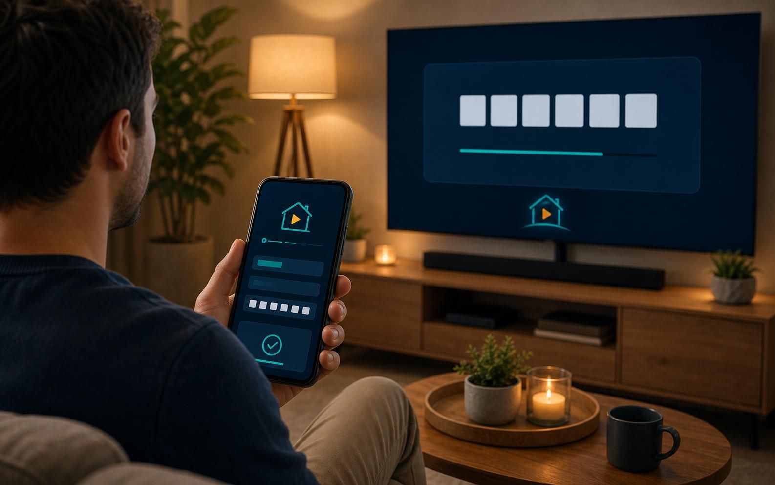 Activation code on TV screen